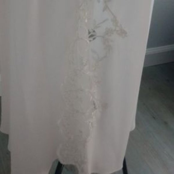 Y2K Dentelle Deadstock White Sheer Floral Lace Maxi Slip N��glig��e Nightie - Picture 3 of 5